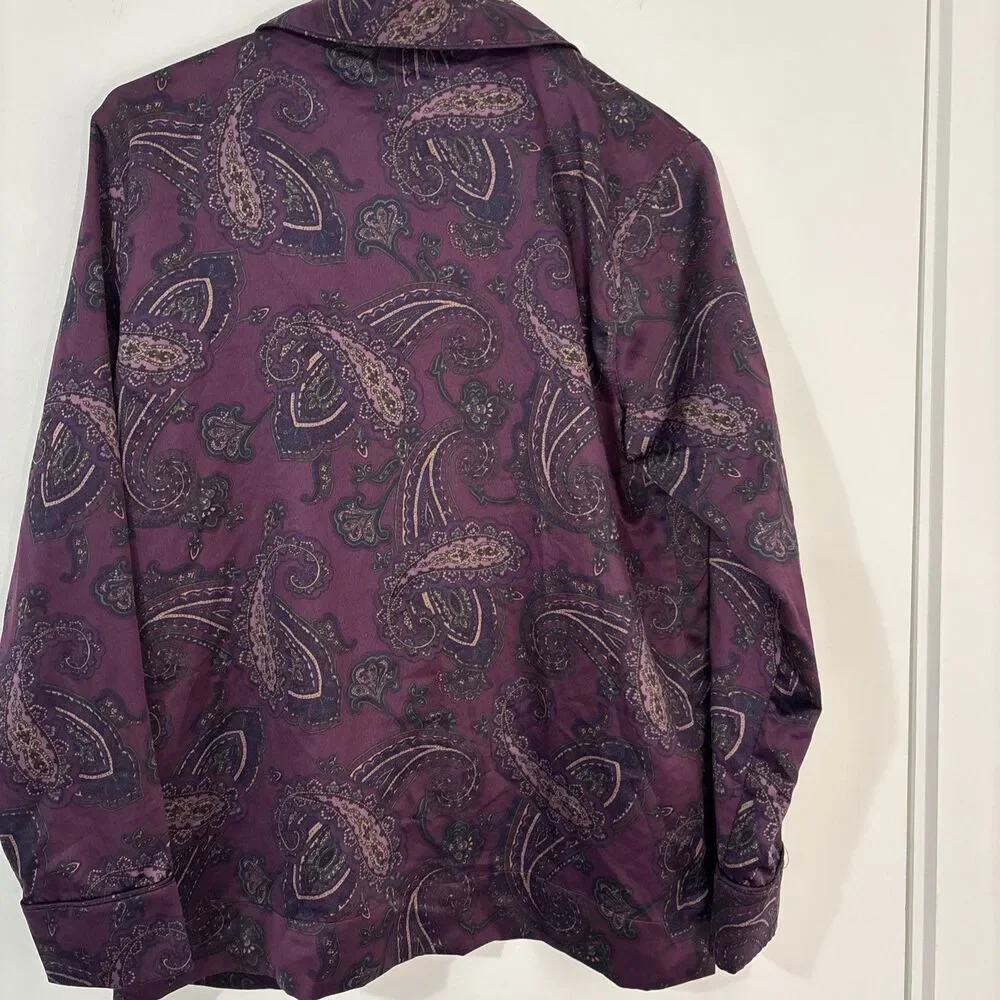 Lauren Ralph Lauren Sleepwear Women’s Small Embroidered‎ Pocket Pajama Top Shirt